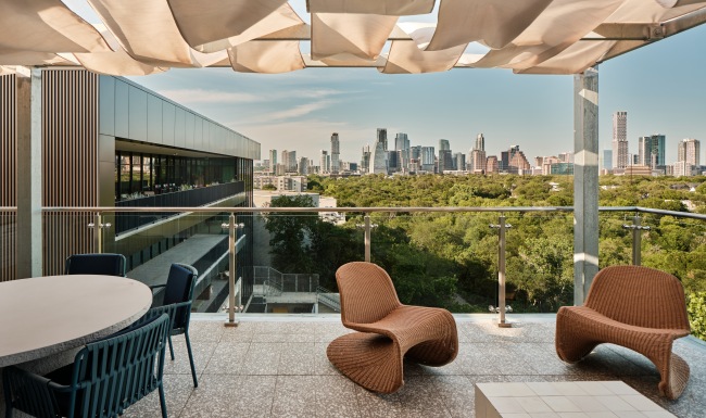 The Bouldin Rooftop Lounge Overlooking Downtown Austin