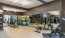 A fitness center with equipment