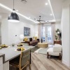Open-concept living room at The Bouldin apartments in Austin, TX